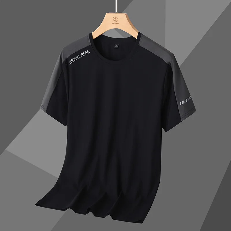 ice silk outdoor quick drying clothes women short sleeve T-shirt summer big sports casual thin men running fitness clothing 250319