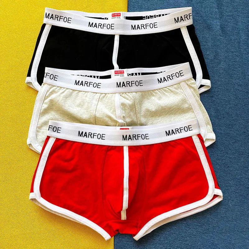 3 sexy mens fashion underwear printed cotton boxing shorts breathable 250320