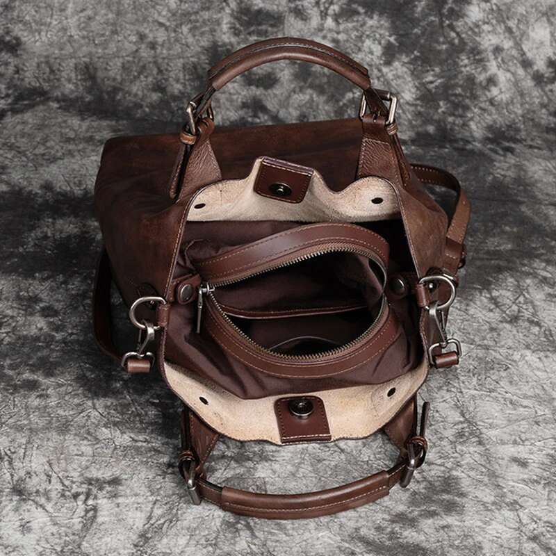 MOTAORA Cowhide Women's Retro Style Leather Shoulder Bag 4 Color Vintage Female Messenger Bags For Phone Cosmetics Umbrella