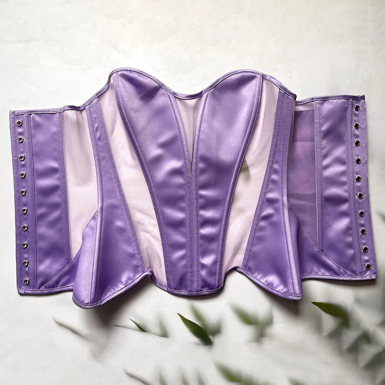 Women Tight Fitting Corset Overbust Lace Up Boned Shapewear Bodices Wedding Party Transparent Quality Mesh Tupe Tops Slimm Waist 250319