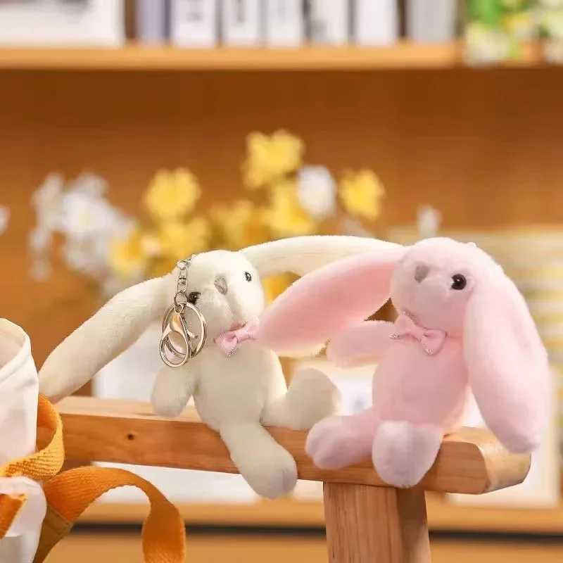 1 piece of fashionable rabbit plush keychain toy with long ears rabbit plush doll pendant Kawaii soft keychain bag doll pendant birthday giftXJ250319