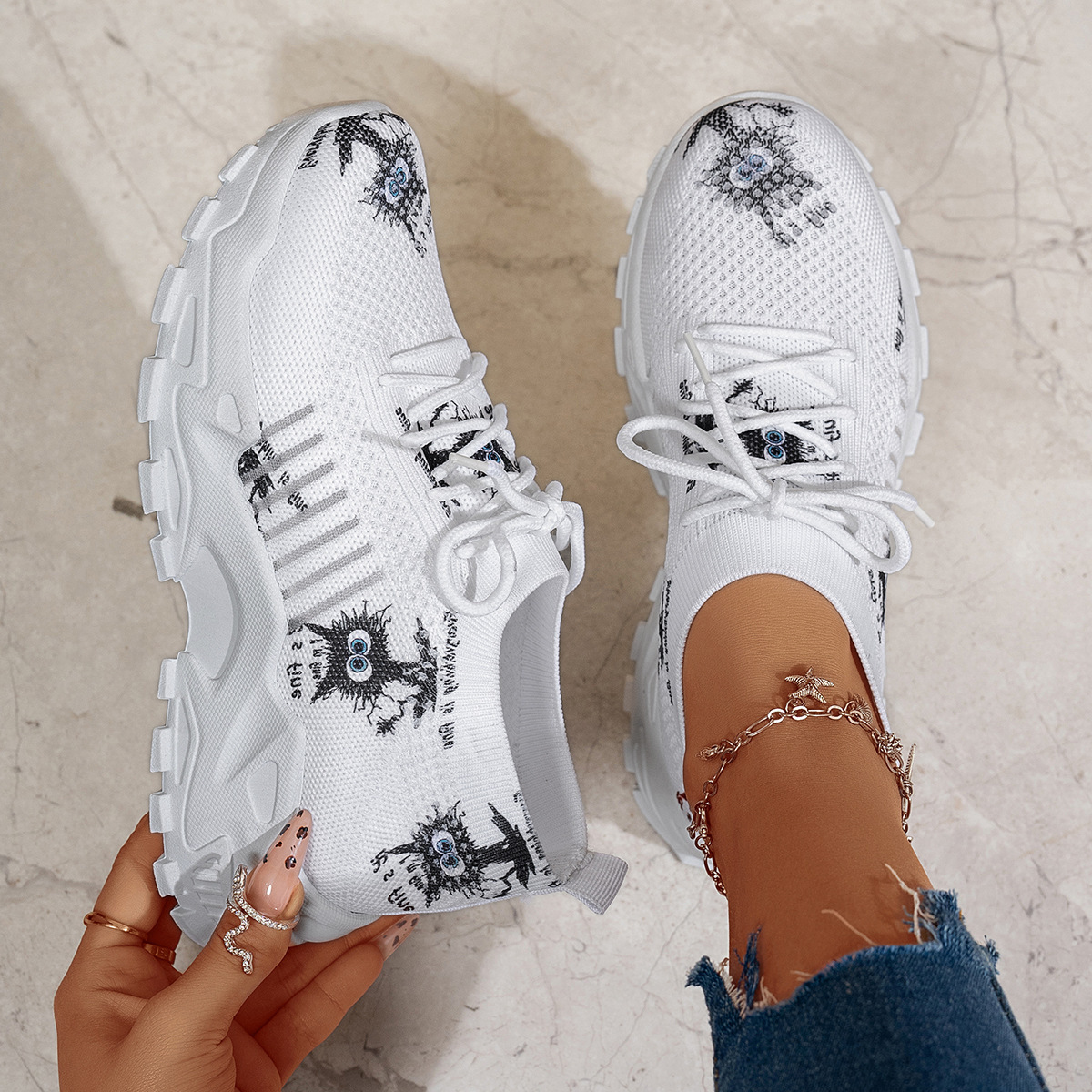 2025 New Women's Casual Sports Single Shoes Dad Flat Shoes Designer Fashionable and Versatile