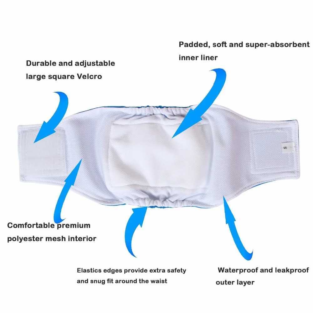 2/3/4/5 packs of mens dog packaging small dog pet dog physiological pants sanitary underwear belly belt pajamas cotton diaper packaging Y250320