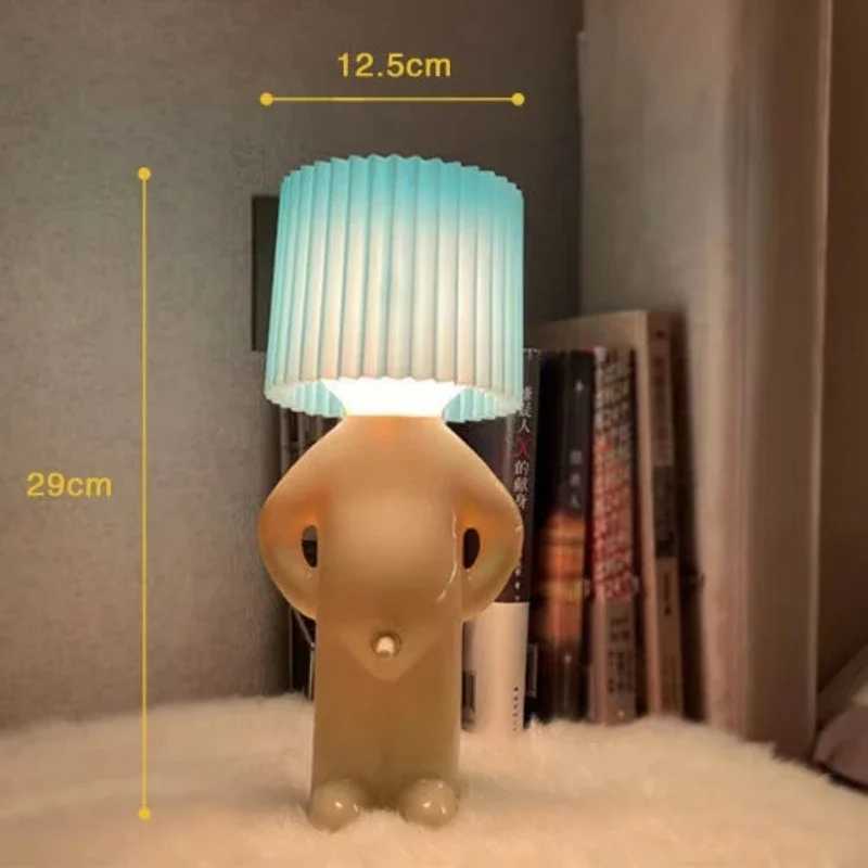 1/2 creative naughty boy table lamp with unique LED fold reading light bedroom decoration night light childrens gift Z250320