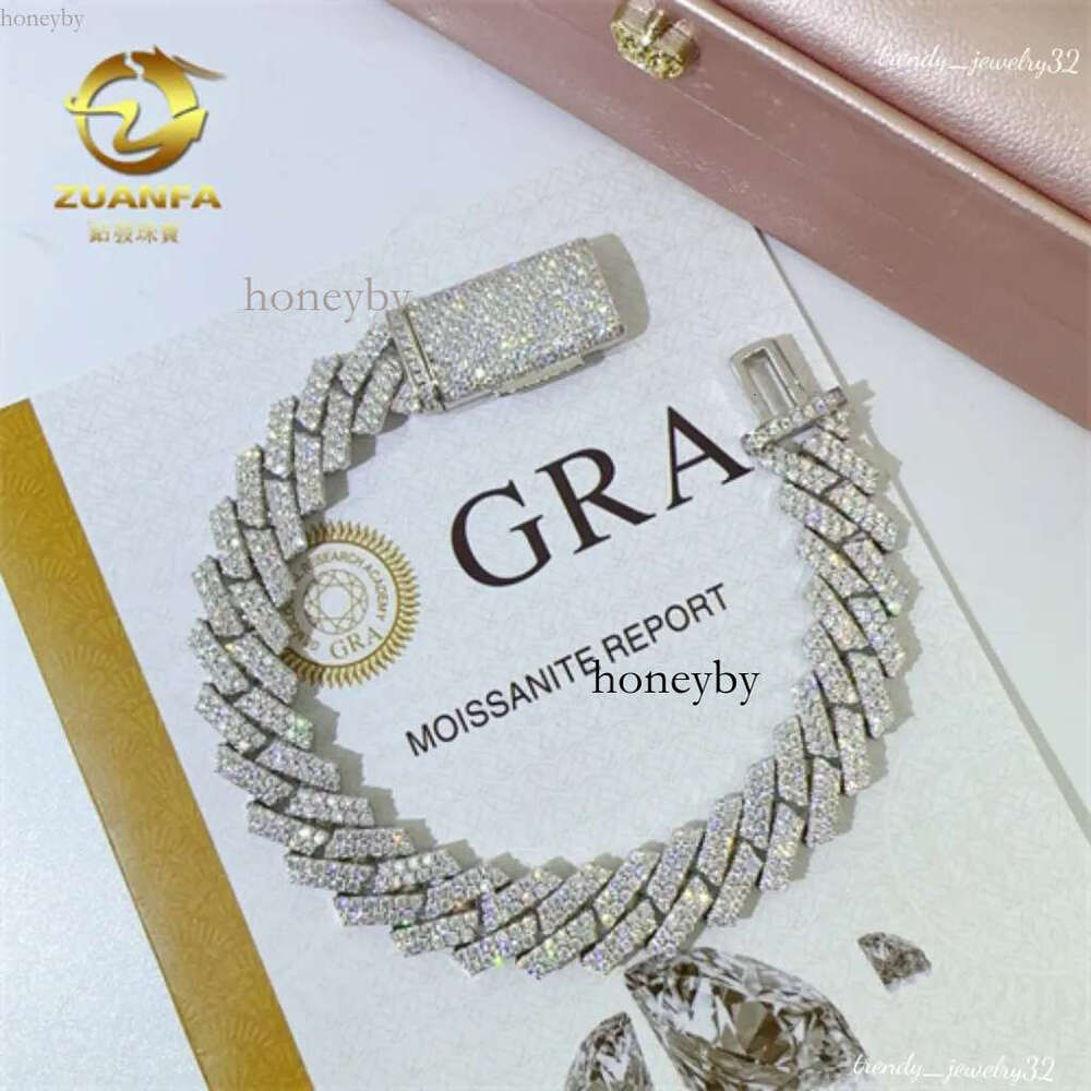 pendant necklaces designer for men Fine jewelry pass dia tester iced out Miami necklace Sterg Sier 13mm cuban k chain moissanite