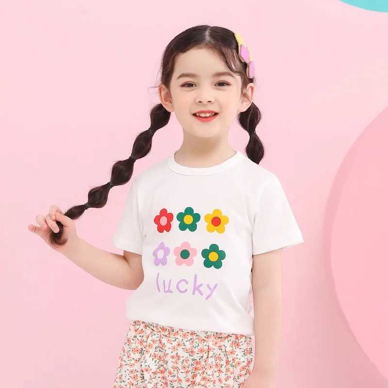 Childrens and Girls Clothing Summer Cotton T-shirt Short Sleeve Baby Top Cartoon Printed T-shirt Childrens T-shirt 2-8 YearsT250320