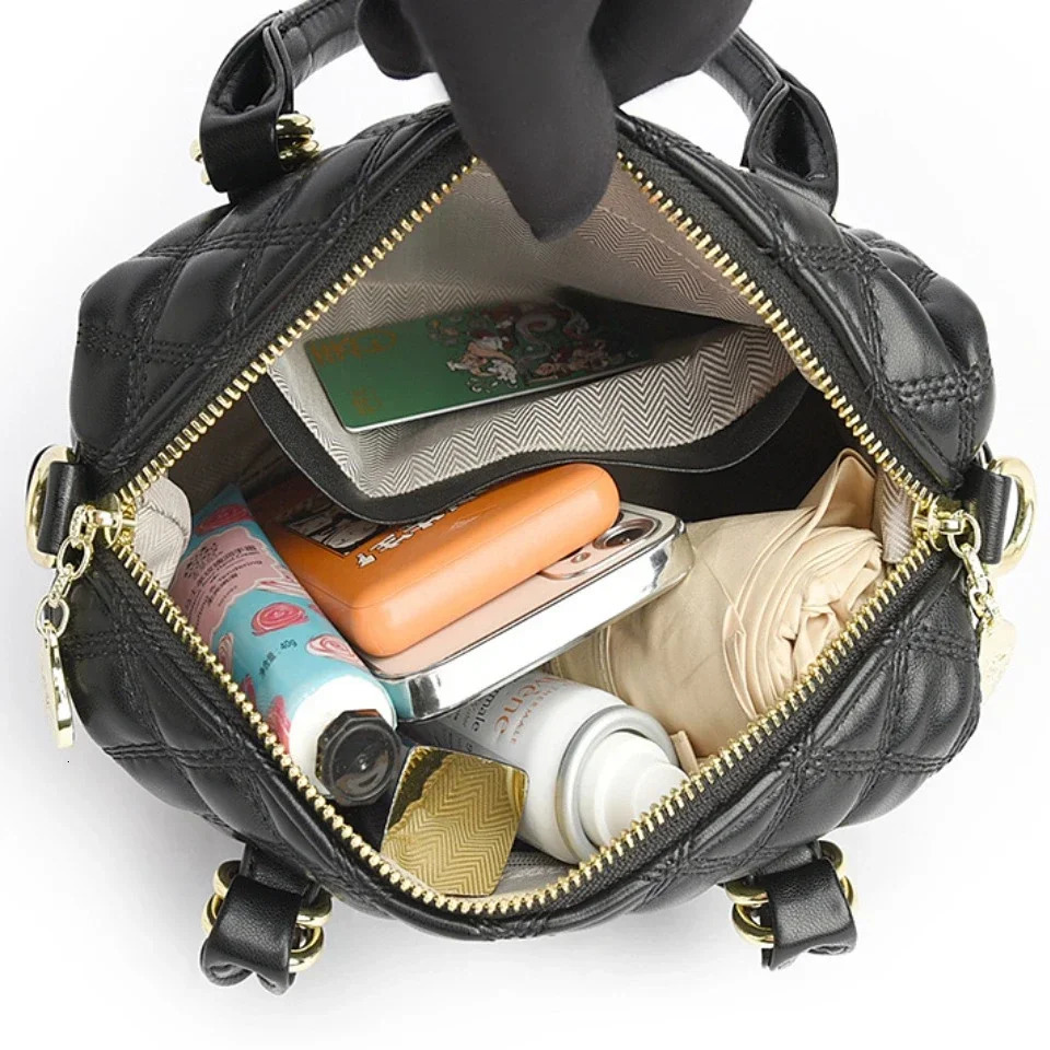 High quality soft leather womens shoulder bag handbag fashionable womens large capacity Boston bag 250318