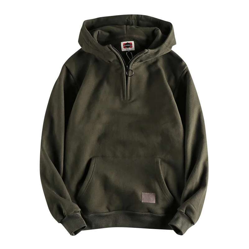 Autumn Winter American Retro 500G Heavyweight Hooded Hoodies Men's Pure Cotton Washed Youth Thickened Veet Casual Sweatshirt