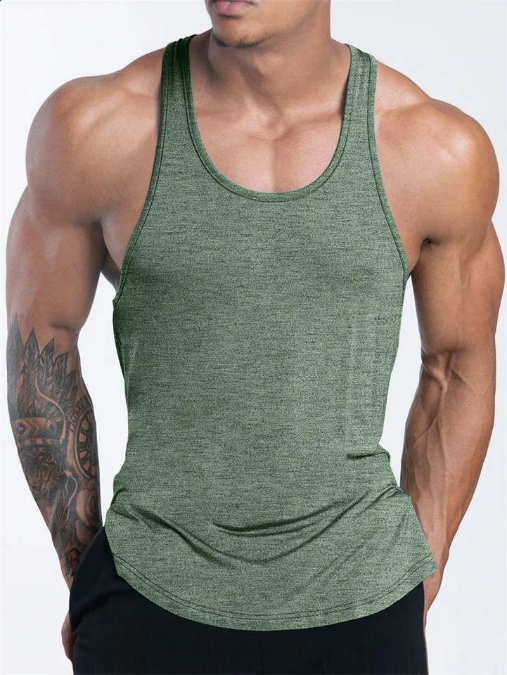Mens Sports Fitness Tank Top Summer GYM Training Undershirt Running Basketball Quick Drying Breathable loose men tops 250319