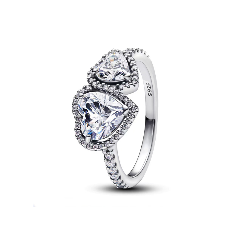 Authentic Rings Women S925 Sterling Silver Designer Birthday Gifts Christmas CZ Diamond Heart Crown Wedding Birthday Jewelry R077