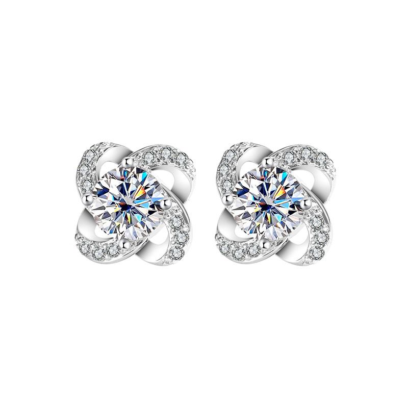 charm designer for women sterling sier pass dia tester VVS1 D color moissanite earrings plated PT950 gold jewelry valentines day gift