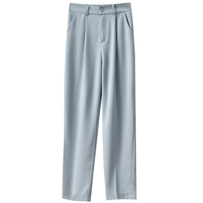 High Waist Women Suit Pants Fall Straight Office Ladies Korean Fashion Trousers Casual Button Loose Female Black Pants R250320