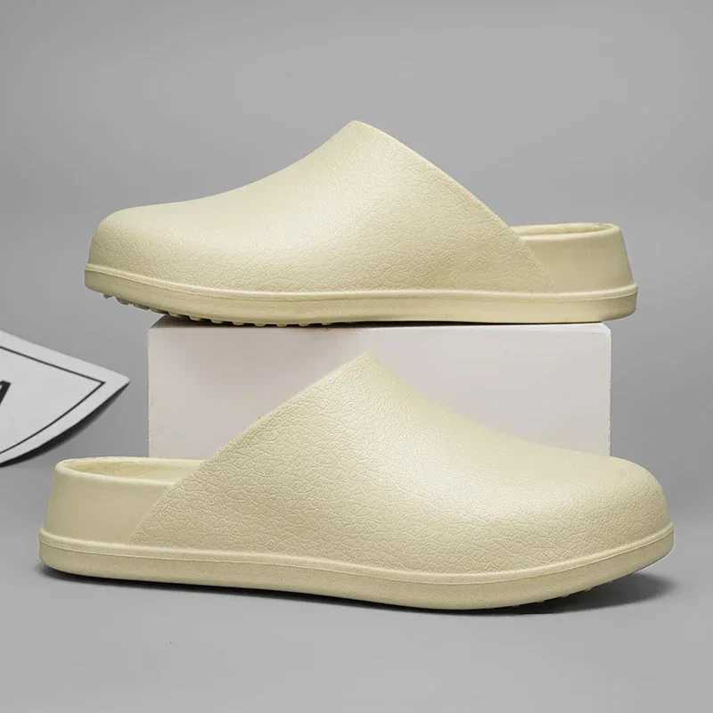 Mens Warm Slide Indoor Slide Garden Waterproof Chef Shoes Beach Sandals Pet Workers Outdoor Fishing Shoes Y250320