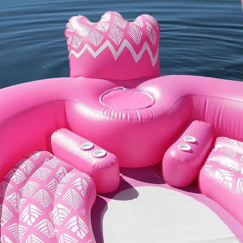 6 Person Giant Iatable Flamingo Pool At Swimming Island Unicorn Ating Boat Adult Beach Party Water Toys Air Mattresses Ocean Ship Fy1306 0320