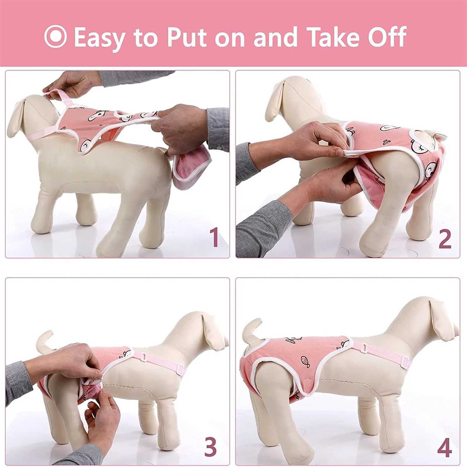 Dog diapers with hangers sanitary pants for pets adjustable comfortable underwear for women Y250320