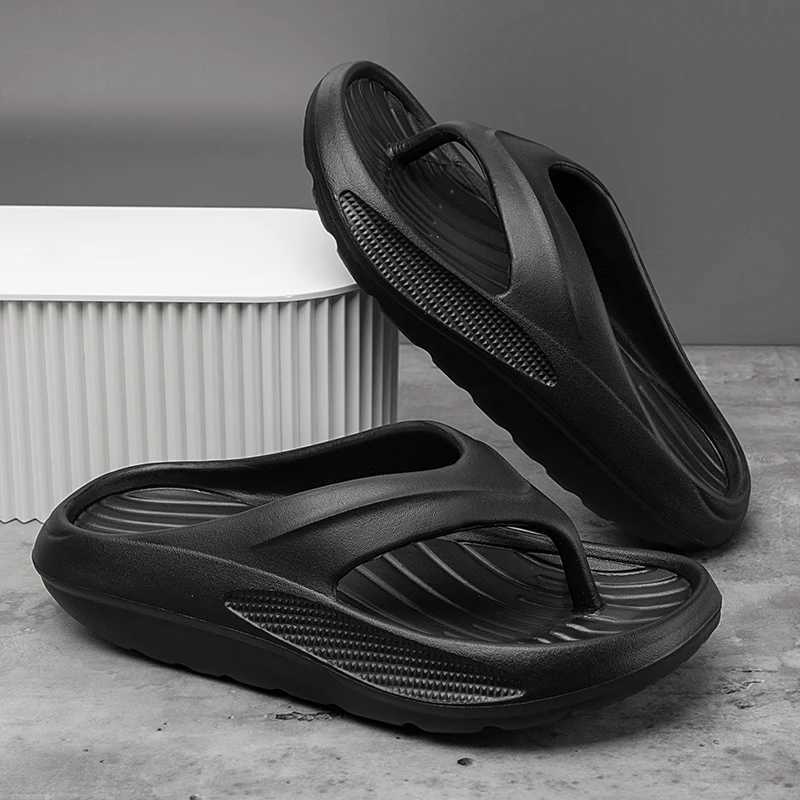 Mens family flip up summer soft bottom EVA slippers mens outdoor casual beach shoes Y250320