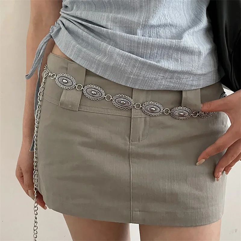 Retro Versatile Ethnic Style Metal Bohemian Waist Chain Belt For Women Fashion Sweater Chain Waist Seal Body Decor Accessories 250320
