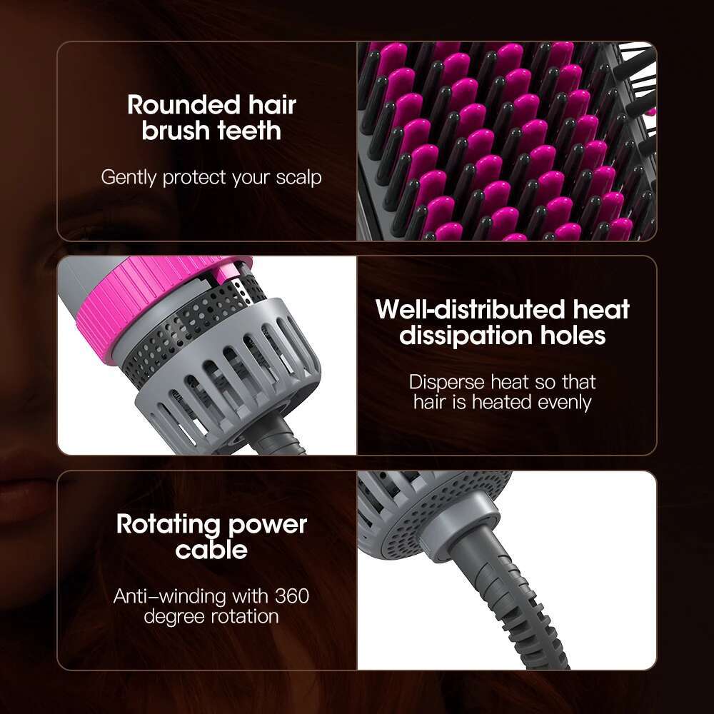 Kinseibeauty Dryer And Straightening 2In1 Ion Straightener Hair Electric Hot Air Brush Anti-Ig Blower