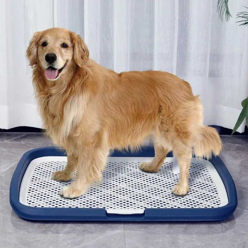 Pet dog toilet plastic urine pad holder with detachable mesh reusable dog toilet bowl oversized dog toilet tray used for pet products Y250320