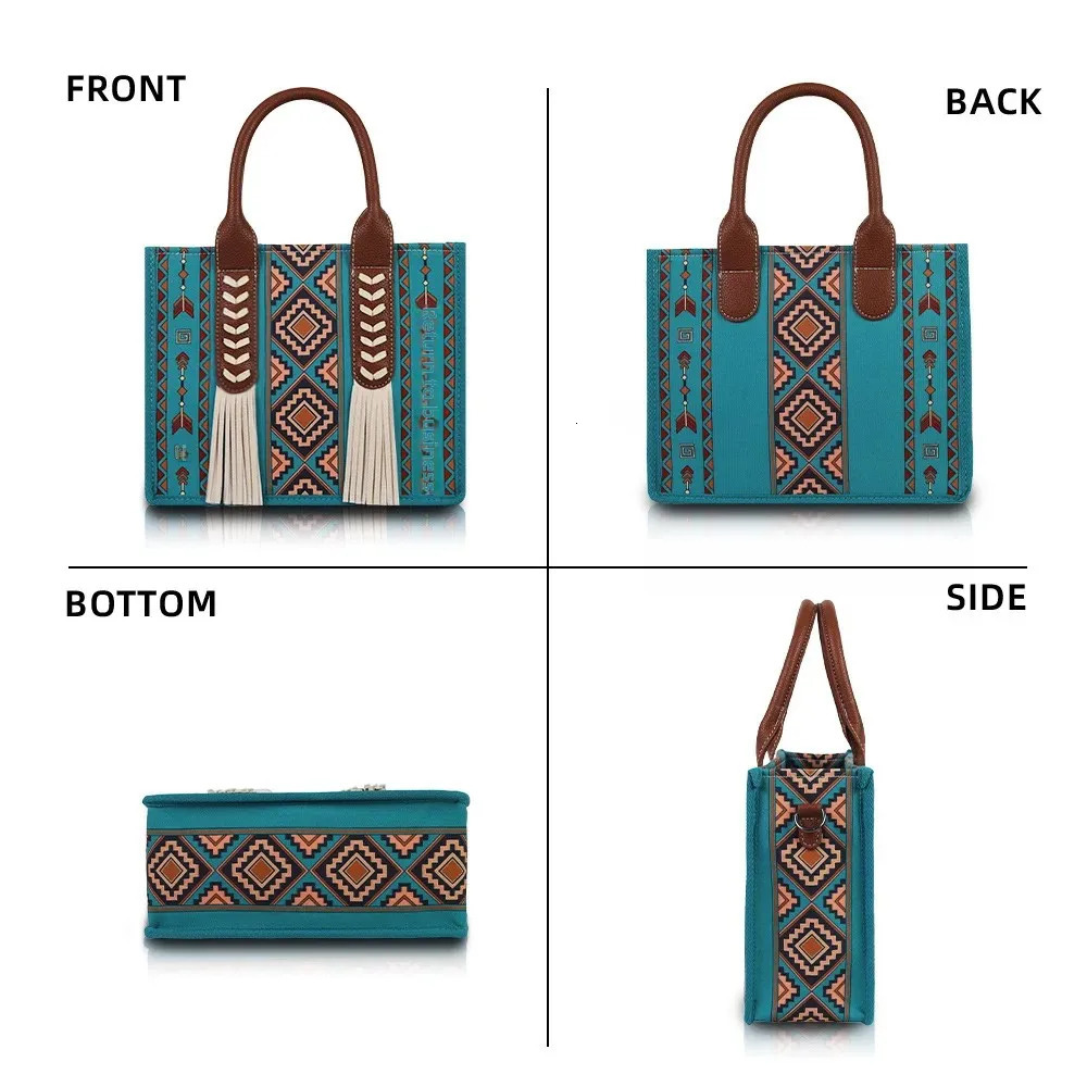 Cross-Border Stock Bohemian Ethnic Style Fringed Unique Mother-Child Canvas Tote Bag Lions Den Bag for ATV UTV Storage R250320
