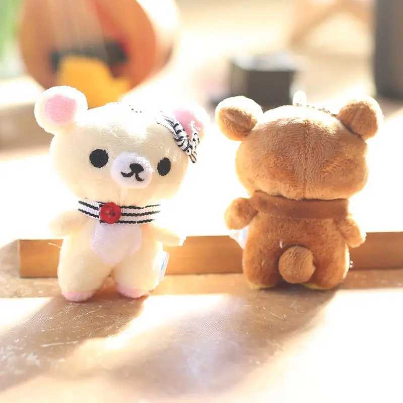 Kawaii Rilakkuma Cartoon Plush Toy Keychain Accessories Soft Fill Backpack Pendant Girl Boy Childrens Birthday GiftXJ250319