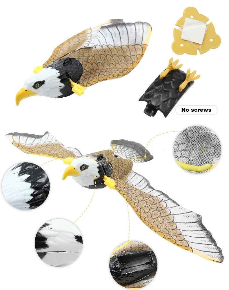 Simulated Bird Interactive Cat Toy Electric Hanging Eagle Flying Teasing Playing Stick Drawing Pet 250320