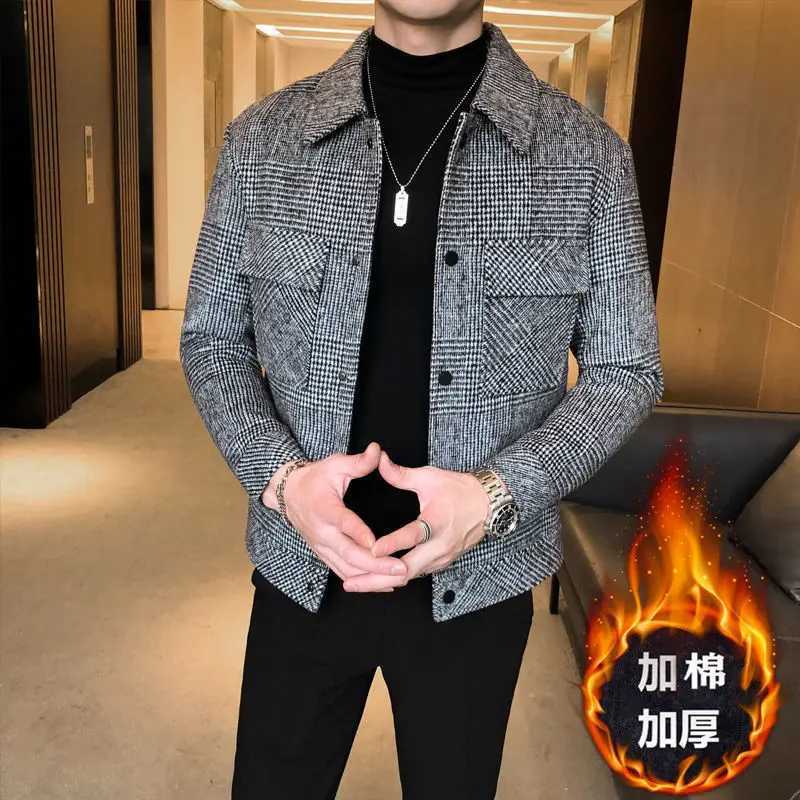 Trendy Autumn and Winter New Mens Jacket Fashionable Jacquard Tweed Style Casual Lapel Closer Fit For Leisure Casual Scenes W250320
