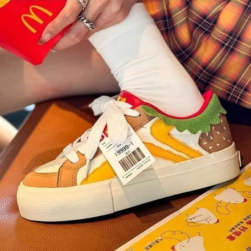 2025 With Box Designer shoes sneakers Korean style hamburger printed shoes
