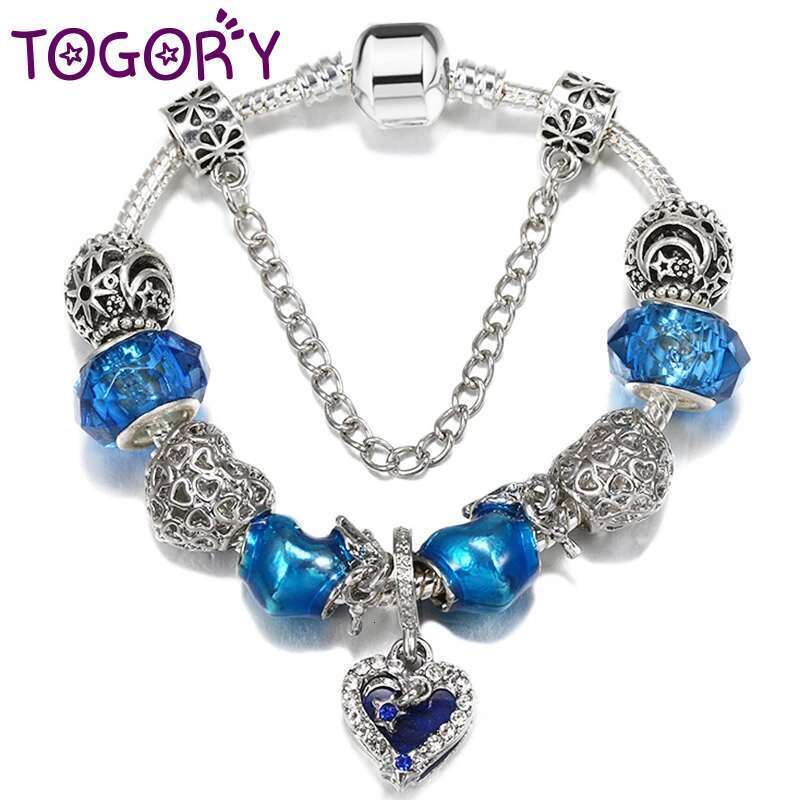 Silver Color Moon Star Beads Pendants Charm Bracelet For Women Fit DIY Bracelets Bangles Jewelry Gift Special Offer Dropshipping