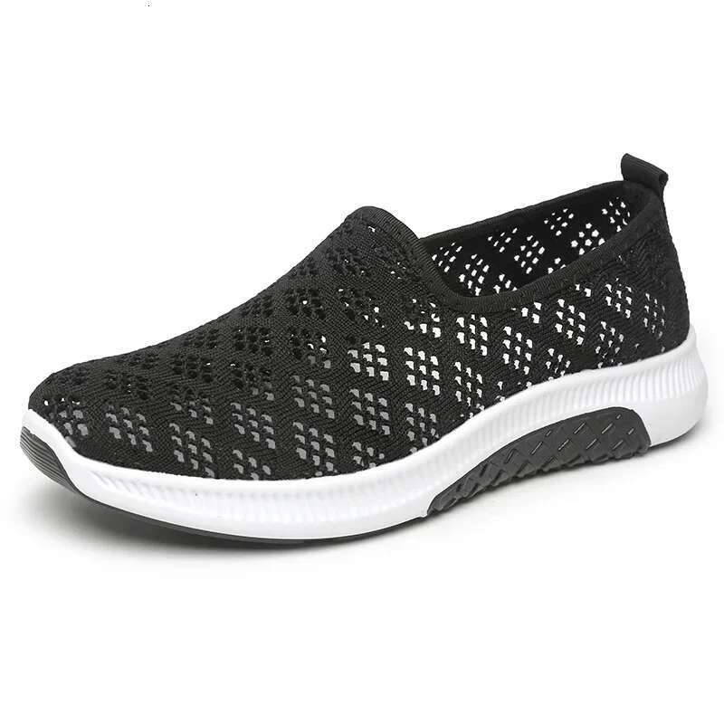 XIHAHA NEW Summer Korean Mesh Comfortable Women Br eathable Hollow Sports Walking Sneake rs Casual Flat Ladies Dance Shoes