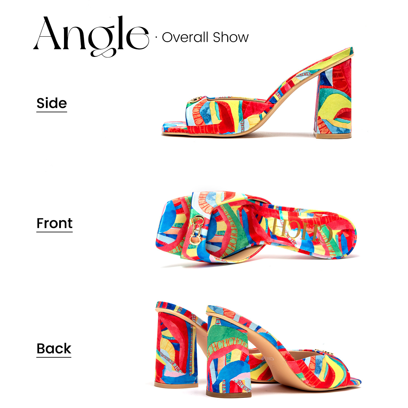 Designer CHCH Coarse High Heels Fashion Single Shoes Personalized Versatile Simple Sandals Trendy Colorful Cool Slippers