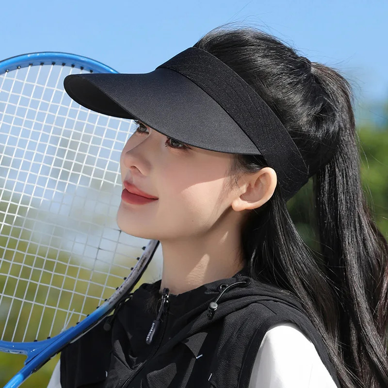 Summer Hats For Women Sun Hat Seamless Wide Brim Empty Top Sunscreen Outdoor Casual Sport Uv Protection 2025 Sun Visor 250320