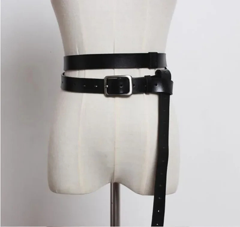 200CM Belt Double Wide Wrap Genuine Leather Medieval Long Shoulder Belt Vikings Pin Buckle Strap Gear For Women 250320