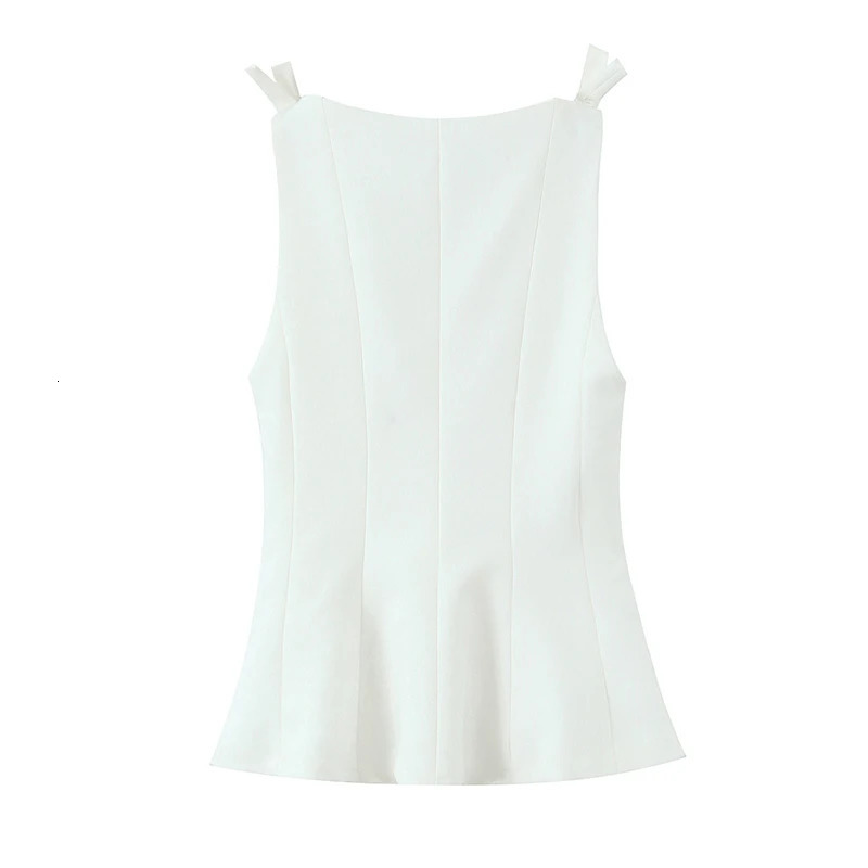 Willshela Women Fashion Solid Pleated Side Zipper Camisole Vintage Thin Straps O-Neck Sleeveless Female Chic Lady Tops 250320