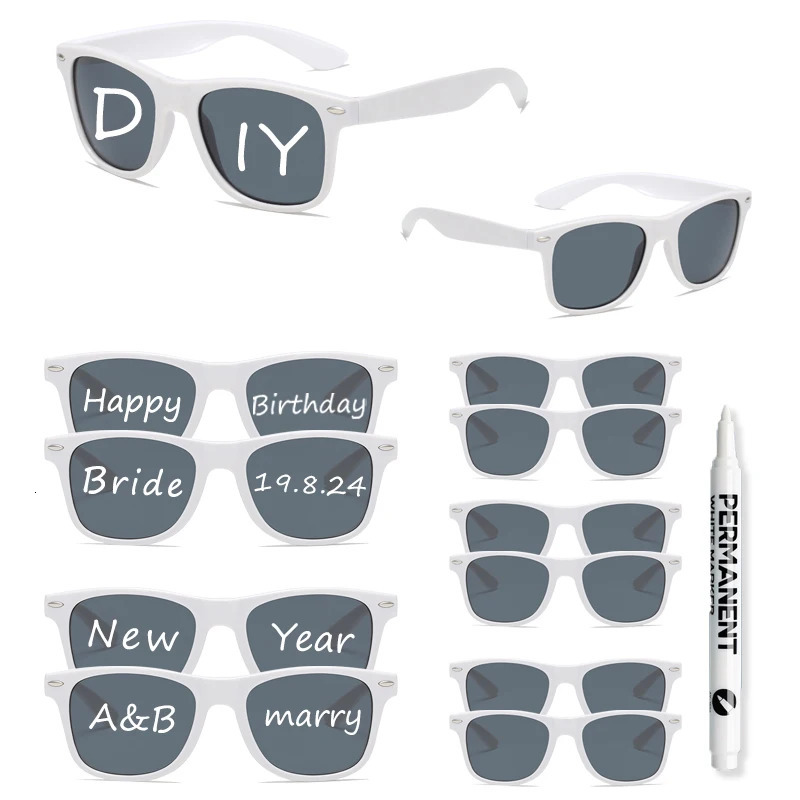 KAMMPT 12 Pairs Per Set Fashion Candy Color Sun Glasses Women DIY Bride Decor Shades Festival Props Party Gifts Sunglasses 250318