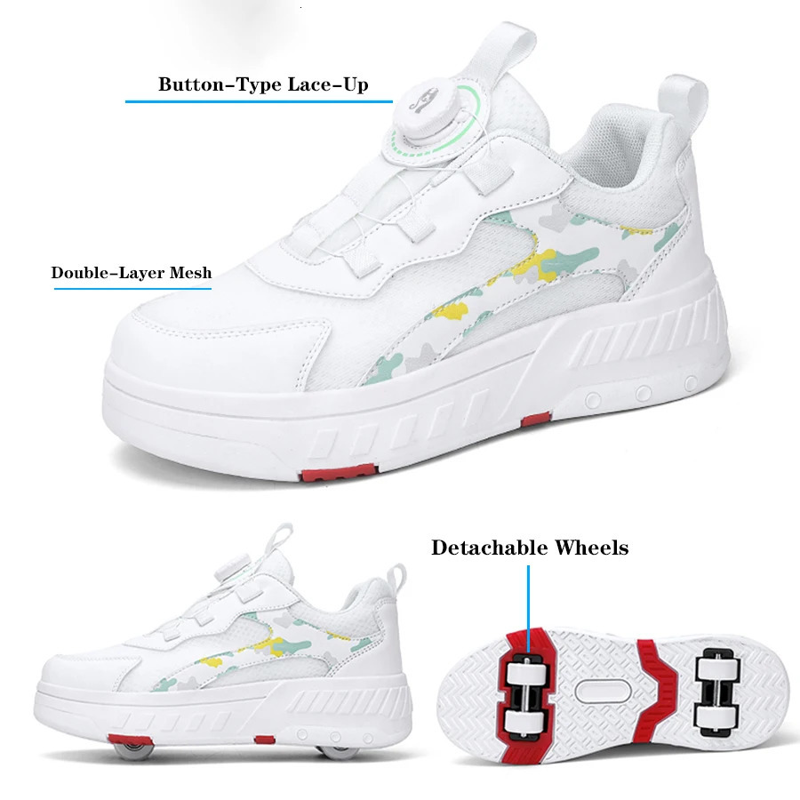 Mesh Roller Skates Boys Girls Casual Walking Shoes Outdoor Retractable Roller Shoes School Students Roller Skating Sports Shoes 250320