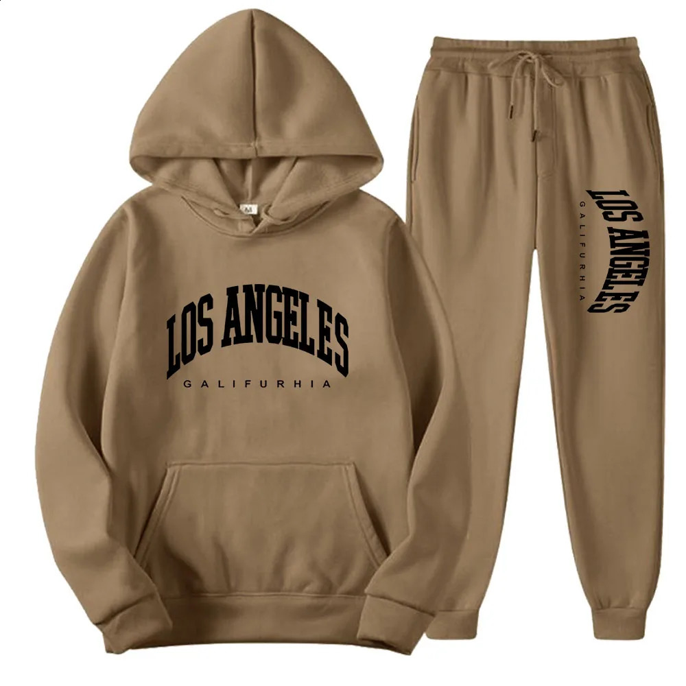 MensWomens Sportswear Fashion Sweatshirt Sweatpa LOS Tracksuit HoodiePants Two Piece Running Casual Angel GALIFURHIA 250319