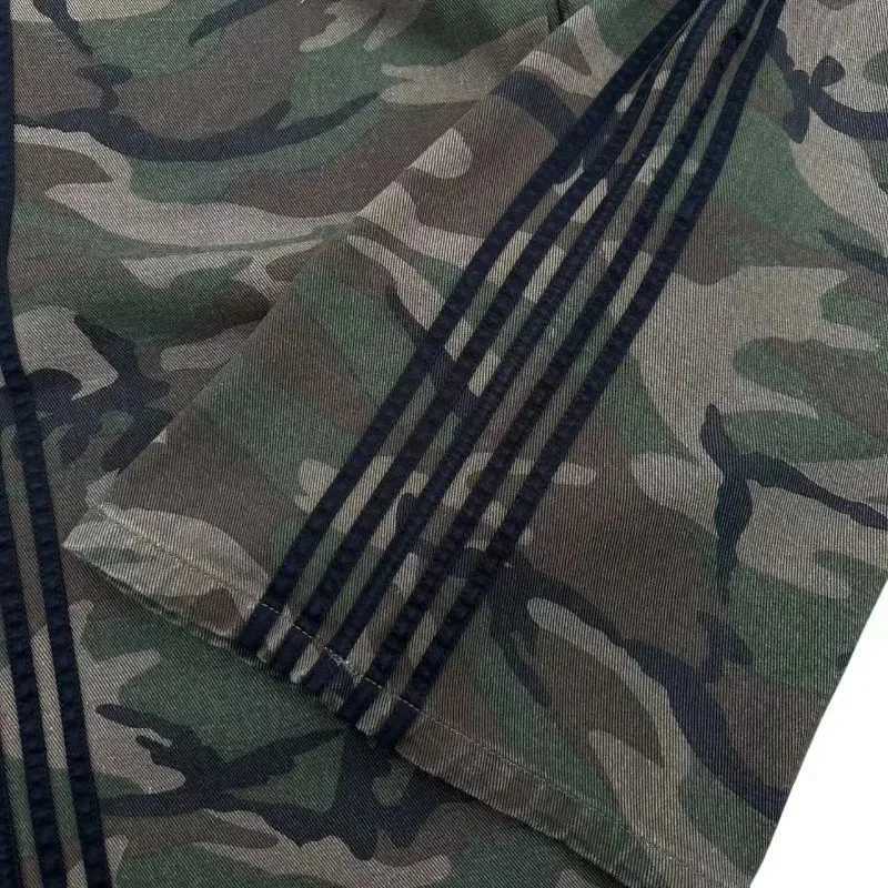 American fashion Gothic striped camouflage jeans mens Y2K street loose Harajuku fashion casual high waisted wide leg pantsT250319