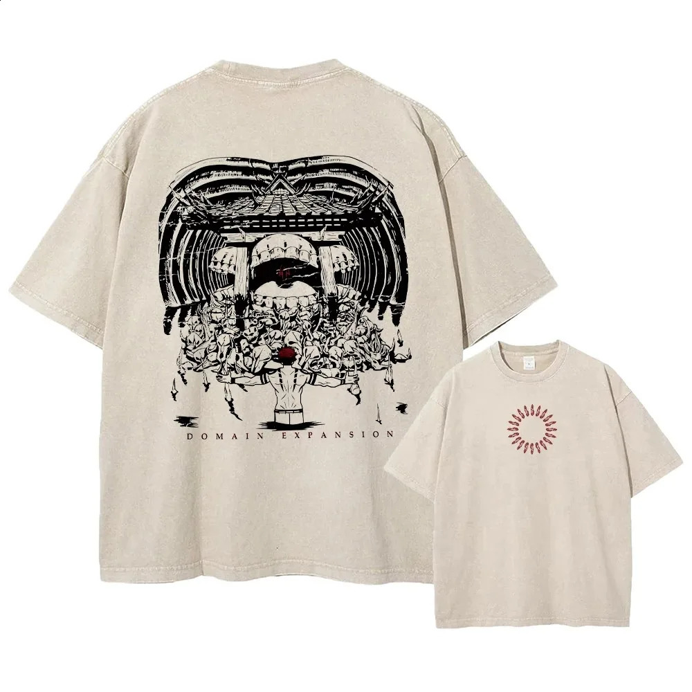 Jujutsu Kaisen Hip Hop Street Clothing Harajuku T-shirt Printed Mens Summer Short sleeved T-shirt Cotton Loose Top T-shirt 250317
