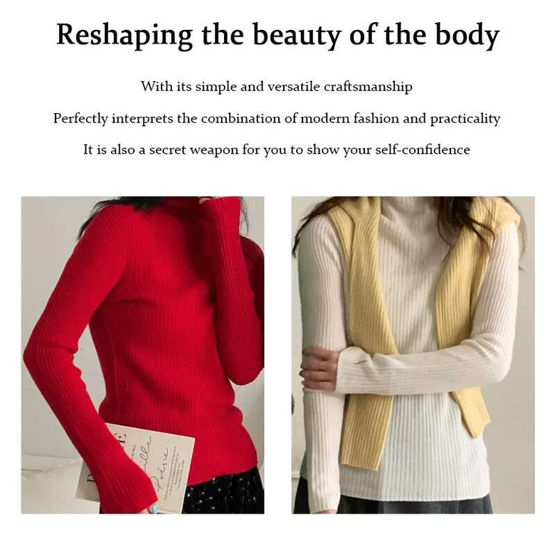 Wool Turtleneck Sweater Stripe Design Comfortable Stylish Wool Women Cozy and Fashionable Comfy and Trendy
