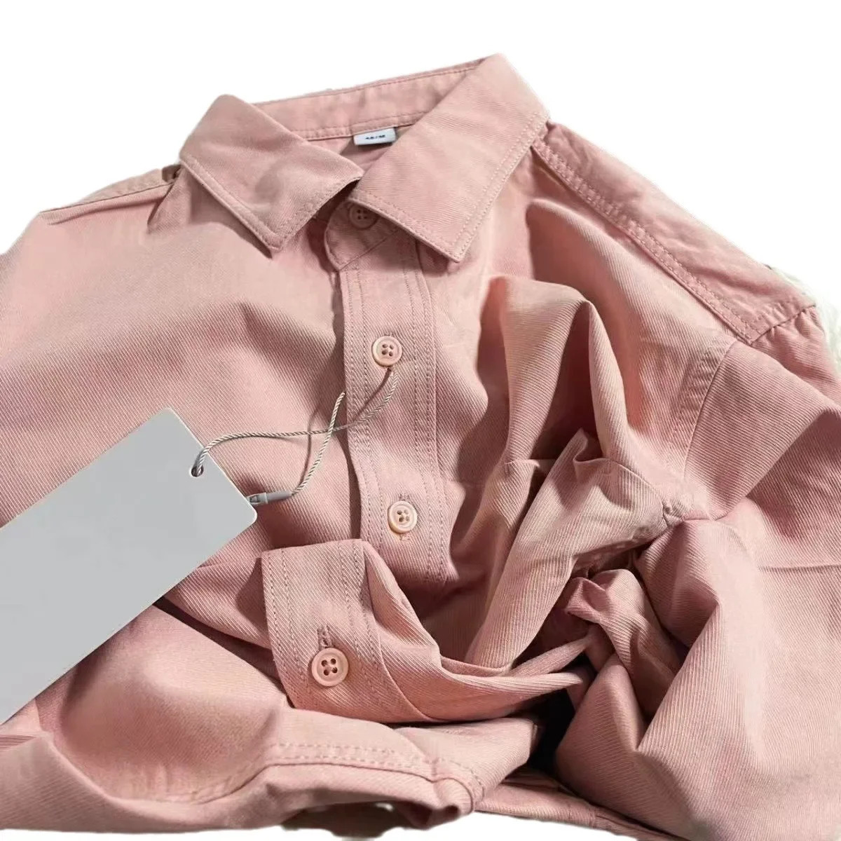 Korean Style Pink Womens Shirt Loose Fit Long Sleeve Cardigan Inner Outer Wear Slim Fit Button Up Top For Fashion 250320