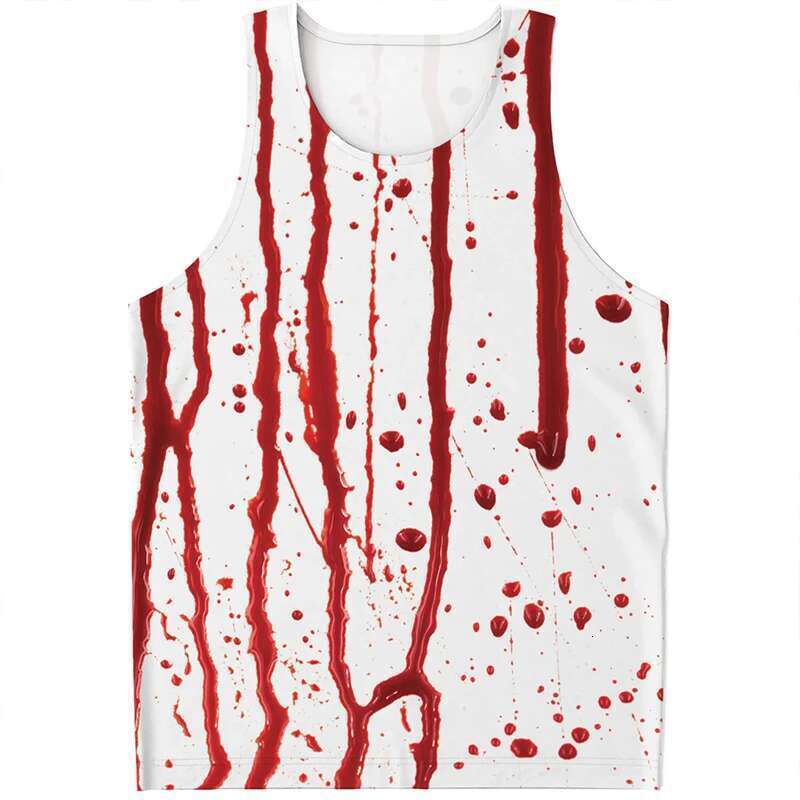 Men's 3D Printed Horror Blood Pattern Shirt, Breathable Ice, Precious, Streetwear, Hip Hop, fibrT, Trend, Summer Fashion