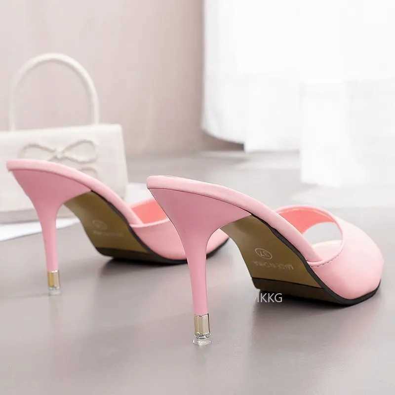 2021 Sexy Summer Thin High Heels Sandals Lady Pumps ics Slip On Shoes Women White Pink Wedding Party ShoesC250319