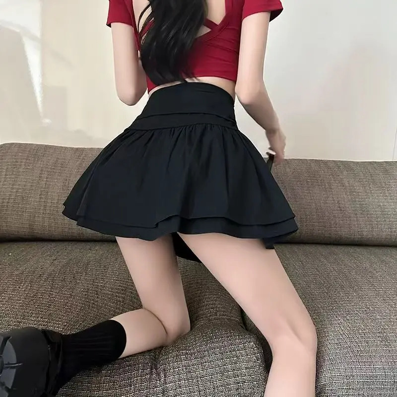 Sweet Ballet-style Tiered Skirt Korean Chic Princess Mini Skirts Shirring A-Line Short Skirt Matching Y2K s Cake Skirt 250320