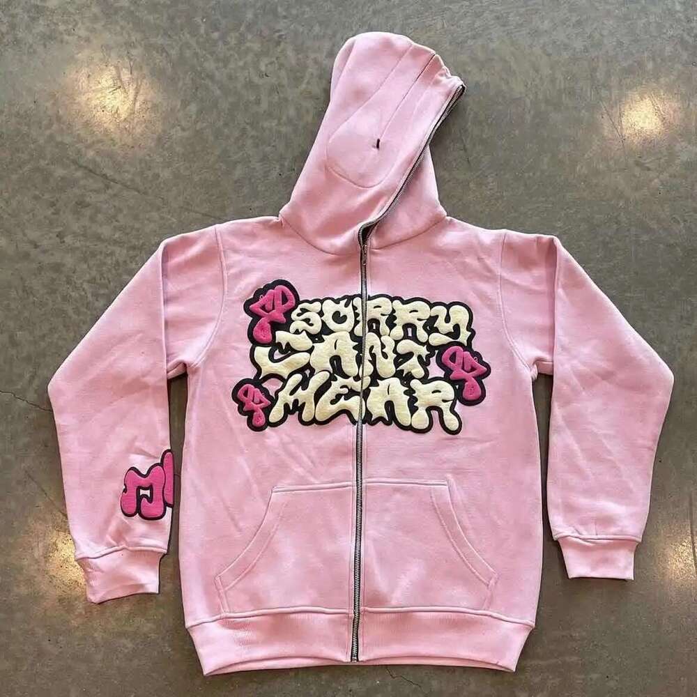 Retro American Y2K Star and Letter Printed Zipper Hooded Sweat for Women/Men, Spring-Autumn Section, Fashionable Lazy Street Cardigan Jacket