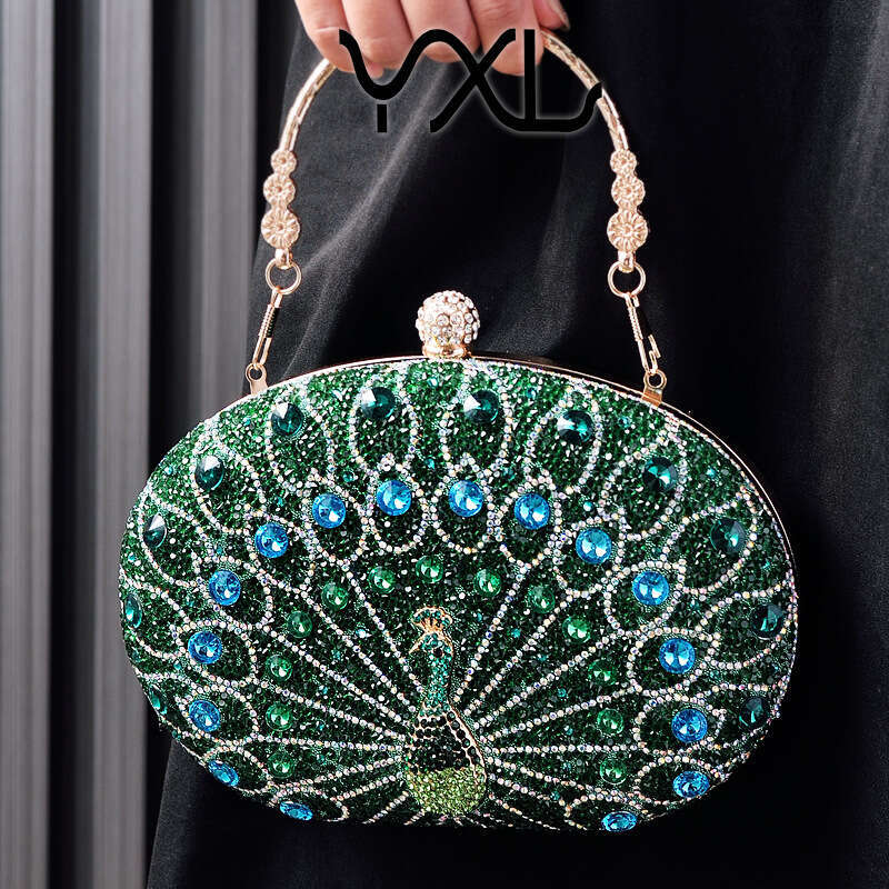 New Pea Studded Dia Dinner European And American Retro Style Party Bag, Black High-End Dress Bags