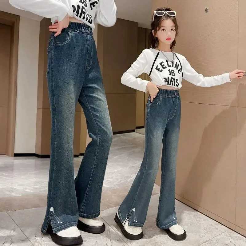 2024 New Fashion Bell Underpants Suitable for Fashion Design Girls 2024 New Arrival Girls Wide Leg JeansT250326