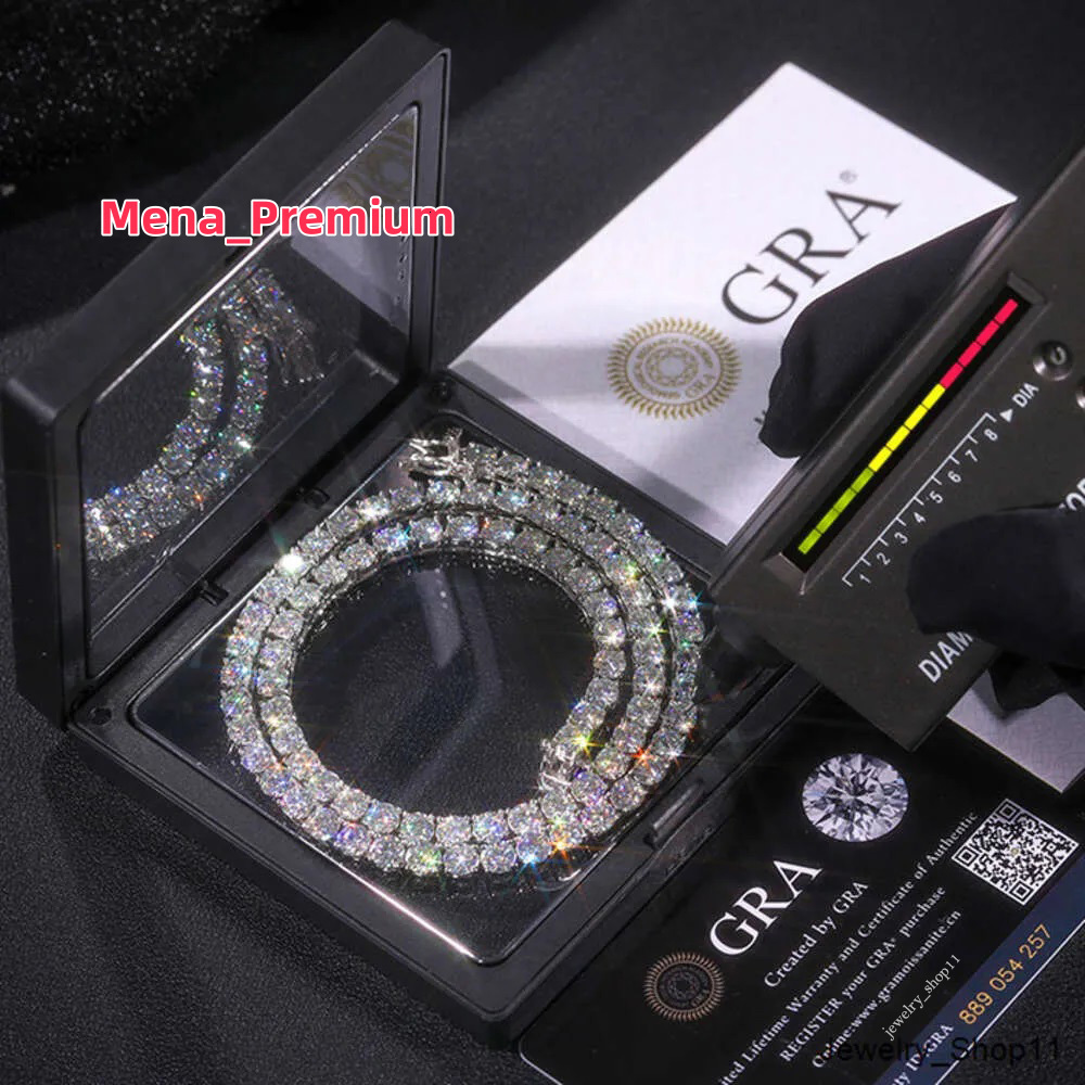 bracelet necklace Hip-Hop tennis chain 925 Sterling Silver VVS Moissanite diamond cluster iced out cuban chain for men women