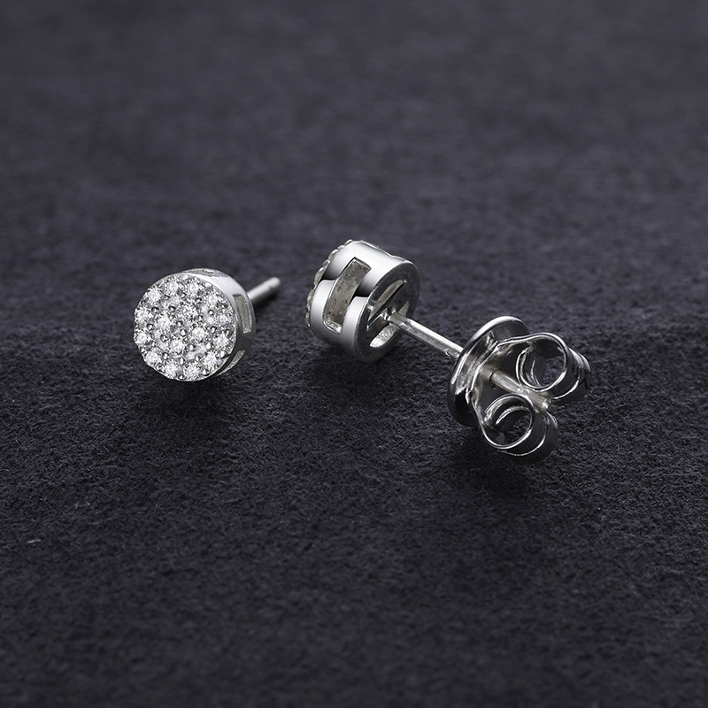 Top Quality Unisex Round 100% 925 Silver Earrings Fashion Classic Moissanite Earring For Women Jewelry