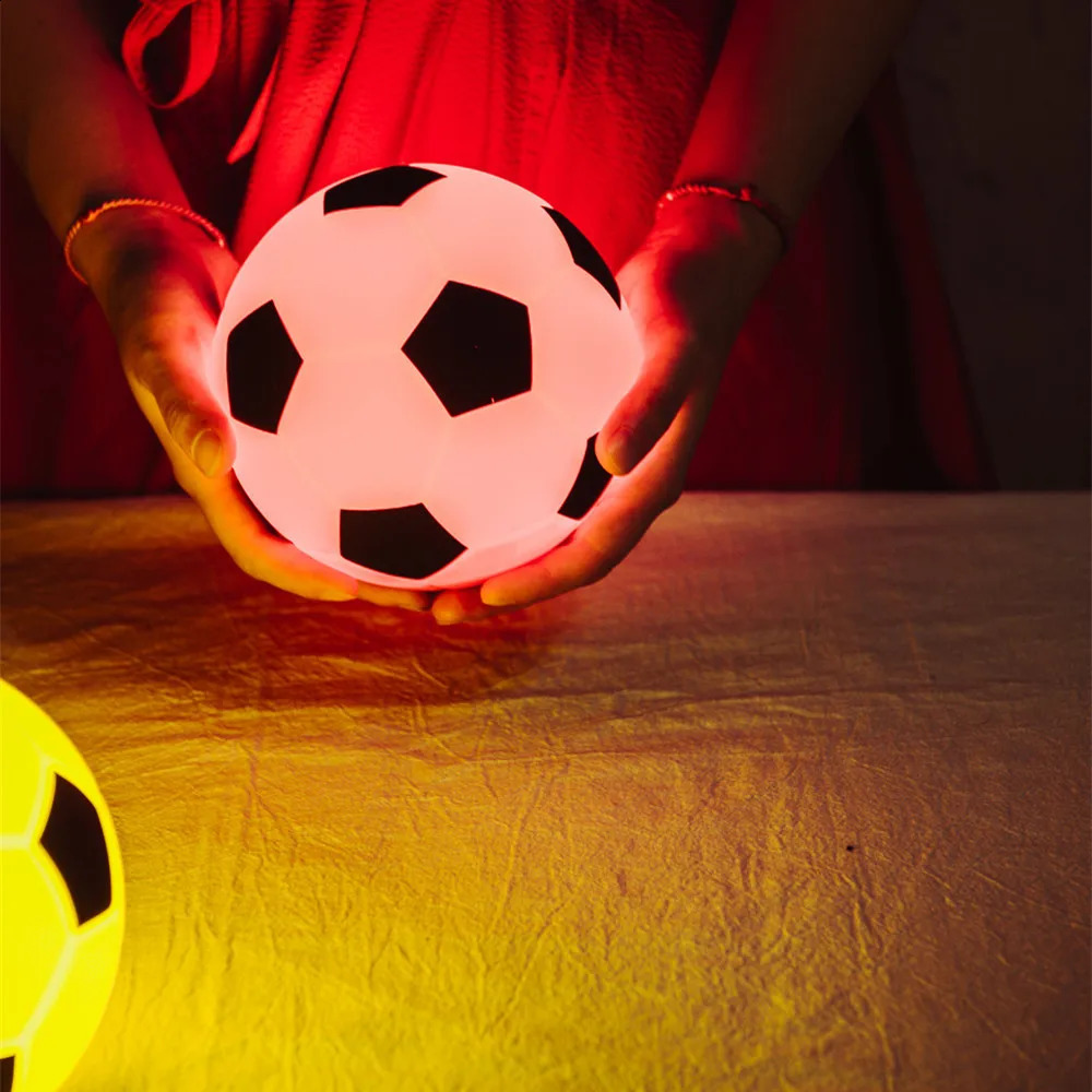 Football Night Light Touch Sensor Dimmable LED Light USB Rechargeable Waterproof Silicone Ball Lamp for Children Baby Toy Gift 250319
